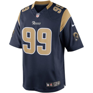 AARON DONALD LOS ANGELES RAMS SUPER BOWL LIII 53 CHAMPIONS PATCH FOOTBALL MEN'SJERSEY - NAVY - 2019